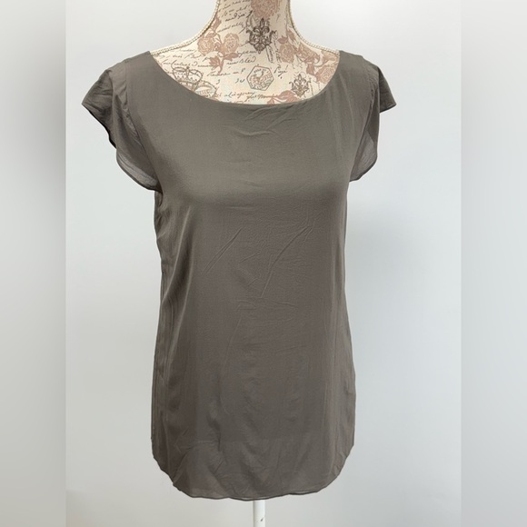 ALICE + OLIVIA Charcoal Silk open back top size M - Picture 1 of 13